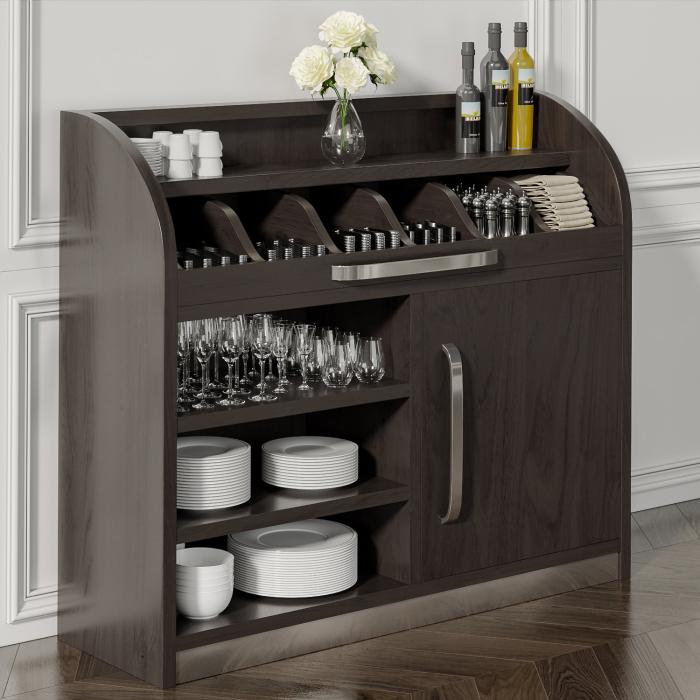 Loa | Waiter Station Cabinet | B110cm x H105 | Wenge-Black | 1xDoor + 4xShelf - Bild 3