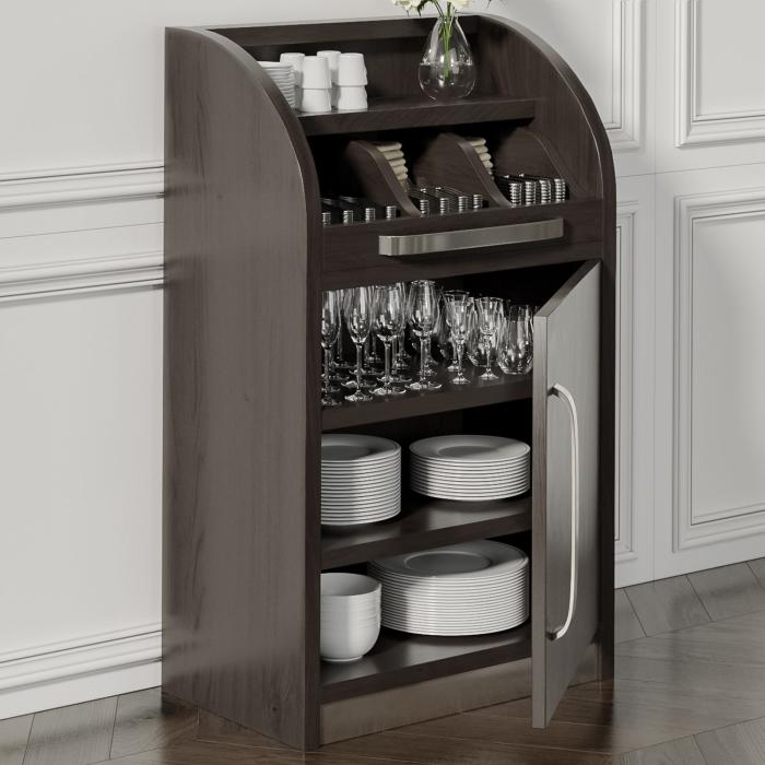 Loa | Waiter Station Cabinet | B55cm x H105 | Wenge-Black | 1xDoor + 2xShelf